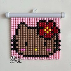 아티 비즈발도안 만들기 세트 도안 커튼 DIY, 전체, 1개, 검은색키티