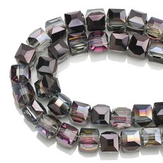 대형 구멍 유리 큐빅 비즈 사각형 DIY 참 귀걸이 목걸이 만들기 크리스탈 쥬얼리 20 개 10mm, BQHZ