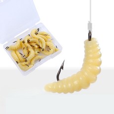 애벌레 구더기 밀 웜 바늘 가짜 미끼 소프트 베이트 루어 웜, 30개, 14g, 빨간색