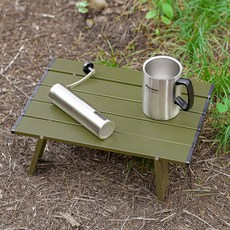 캠프빌리지 초경량 백팩킹 다용도 미니 롤테이블 + 전용 보관가방, 카키