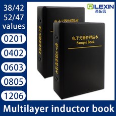 SMD 다층 세라믹 인덕터 키트 0201 0402 0603 0805 1206 인덕턴스 샘플 북, 한개옵션1, 01 1206 22valuesX50pcs