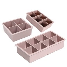 韓系莫蘭迪 矽膠副食品保存分裝盒 3件套組, 悠粉色, 1個