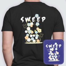 스윕 SWEEP 플라워토끼 티셔츠+볼타올 세트 남여 공용 단체복 인쇄 가능