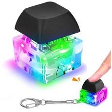 Kabvry 키보드 피젯 키체인 고양이 발바닥 피젯 클리커 LED 조명 포함 감각 스트레스 완화 장난감 성인 어린이 자폐 ADHD, LED 라이트-블랙
