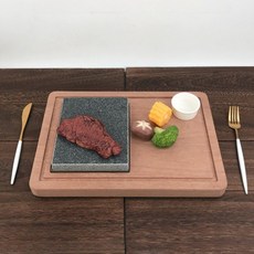 스테이크판 규카츠 돌구이판 화강암 플레이트 호텔용 서양식 바베큐 그릴 철판, 1개, 단일 돌판 18x15x3cm