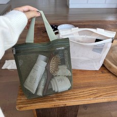 모모조조 물빠지는 다용도 수영 헬스 목욕 메쉬 가방