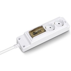 현대일렉트릭 4000W 고용량멀티탭 안전콘센트 배선차단 2구, 5m, 화이트, 1개