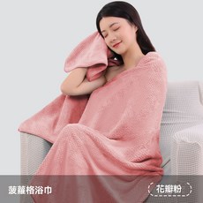 吸水浴巾 純棉浴巾 大浴巾 吸水速乾 加大加厚 珊瑚絨浴巾 超大浴巾, 花瓣粉大浴巾規格70*140, 1個, 花瓣粉