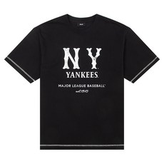 MLB 남녀 공용 스포츠 스티치 반소매 티셔츠 3ATSB1153