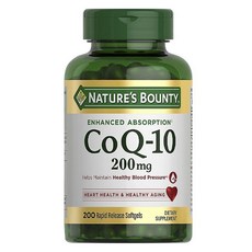 NATURE'S BOUNTY 輔酶Q10速釋軟膠囊 200mg 無麩質 無糖, 200顆, 1罐
