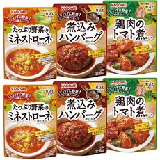 Amazon.co.jp 가고메 능숙하게 야채 인스턴트 소스 3종류 세트닭고기 토마토 조림 푸짐한 야채 미네스트로네 조림 햄버그 각개계개, 1개, 상세페이지 참조