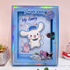 문구보따리 산리오 라부부 카피바라 다이어리 다꾸 비밀일기장 다꾸세트, 시나모롤 블루, 1개