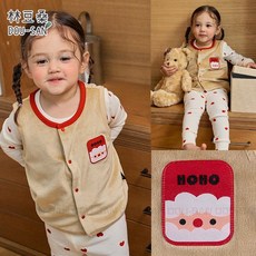 林豆桑 現貨 韓國代購 CORDI-I 兒童居家背心 小熊小兔格紋 防踢被 兒童背心 睡衣