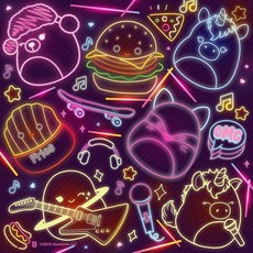 Buffalo Games - 야광 - 스퀴시멜로 네온 조명 - 100피스 직소 퍼즐, Buffalo Games - 야광 스퀴시멜로 네온 조명, 1개