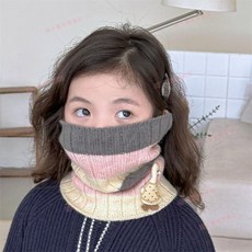 台灣出貨 兒童圍巾秋冬季洋氣卡通寶寶毛線護頸圍脖可愛針織出遊男女童脖套
