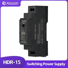 HDR 15 시리즈 15W 5V/12V/24V/48V 스위칭 100 장치 초박형 240VAC 장착 전원 레일 DIN 출력 입력 공급, 04 5V용, 01 15와트, 01 100~240V