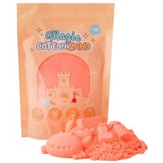 따블리에 매직 코튼 샌드 모래놀이 촉촉한 색모래 8색, 1개, 1kg, 오렌지