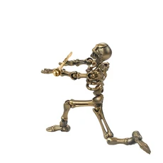 다양한 무기를 착용한 관절이 움직이는 해골 인형 어린이 책상 장식에 적합, 01 One Size, 05 E