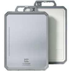 루츠스타펠 프리미엄 가정용 양면 스텐 304 항균 도마, 1개, 혼합