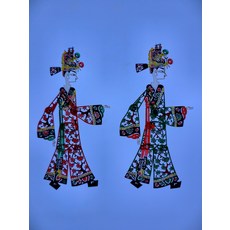 梅花人物皮影 牛皮手工藝品 關節可動 收藏裝飾, 如圖所示, 1個