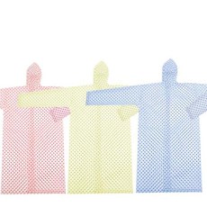 도트 다회용 우의 여행용우비, 레드
