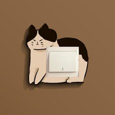 스위치커버스티커 고양이 조명스위치 장식용 벽 소켓 포인트인테리어, one color
