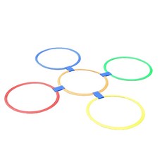 NEEUU 跳房子格子圈圈感統訓練玩具, 彩色中號28cm 5圈 5卡扣, 1套