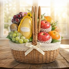 디아우드 기본 과일바구니 당일발송 과일선물 과일선물세트 감사선물 병문안 상견례 집들이 선, 1개