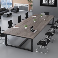 오피스 회의실 사각 넓은 책상 회사 사무용 회의용 테이블, 그레이 상판