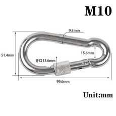 M4 M5 M10 304 스테인리스 섀클 링크 스냅 패스너 스틸 체인 카라비너 스프링, 2pcs( )