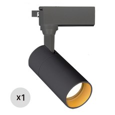 라인라이팅 LED 샤인 원통 COB 스포트 레일조명 블랙 10W, 1개, 전구(노란빛)