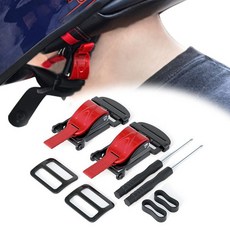 JAGASOL 오토바이 헬멧용 헬멧 퀵 릴리즈 버클 키트 금속 오토바이 헬멧 액세서리 헬멧 턱 스트랩 최대 2.5cm(1인치) D-링 헬멧 교체 풀 헬멧 하프 헬멧 3, 레드 2팩