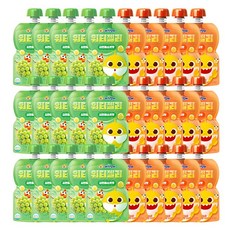 핑크퐁 아기상어 워터젤리 과즙음료 샤인머스캣맛+오렌지맛, 30개, 110ml