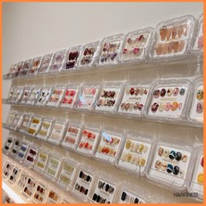 透明壓克力穿戴甲收納展架 牆上壁掛 指甲油展示架, 1個, 4個裝/長38X內寬3.3CM（配螺絲）