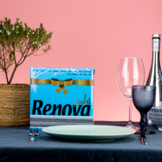 Renova 金標彩色餐巾紙巾, 40張, 1包, 藍色