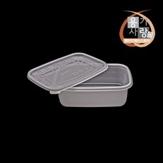 AJ 사각 죽 용기 대 1000ml 100개 세트 포장 배달, 100세트, 1개