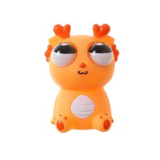瞪眼小怪獸解壓玩具, 11cm爆眼龍橙色, 1個