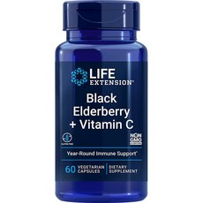 라이프익스텐션 블랙 엘더베리 + 비타민C 60캡슐 Black Elderberry, 60개입, 1개, 60정