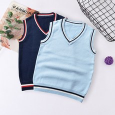 (대여)남녀공용 더블라인 브이넥 교복조끼(2color)