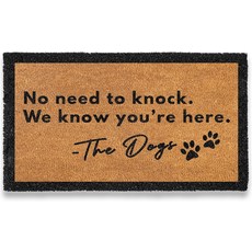 메인벤트 노크할 필요 없어요 문 매트 30x17 인치 덮개가 있는 야외 공간을 위해 개 재미있는 환영 애완동물 애호가 선물
