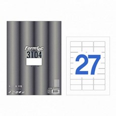폼텍 바코드용 라벨지 LQ-3104, 27칸, 20개