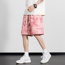 單層防尷尬運動短褲 M-8XL 鯊魚紋速乾泳褲