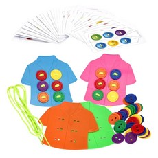 가정어린이집 감각놀이용 양손협응 단추꿰기세트 매듭묶기 이모선물 손가락힘기르기, 1개