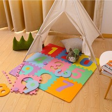 디케이 숫자 퍼즐 매트 10P-R 층간소음 완화 놀이방 보온효과 놀이방매트, 상세페이지 참조, 1개