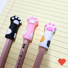 필기도구 고양이 연필 캡 보호캡 뚜껑, 블랙