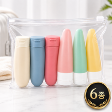 여행용 샴푸 바디워시 공병 60ml x 6종, 1세트, 혼합