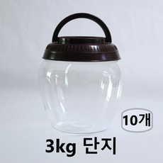 SD상사 플라스틱 항아리 단지 3kg (PET 단지) 고추장통 된장통 젓갈통 장아찌통, 10개