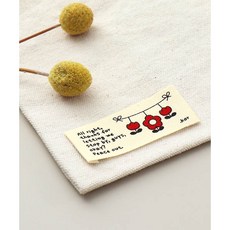 퀼트스타 레드 꽃 플라워 면라벨, 3개, 레드꽃