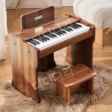 전자 멜로디언 건반 피아노 초보자 디지털 미니 키보드, 1개, 37키 브라운 피아노 스탠드+ 벤치