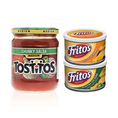 TOSTITOS 莎莎醬+起司醬 不辣+起司醬 墨西哥辣椒風味, 1組, 889.6g